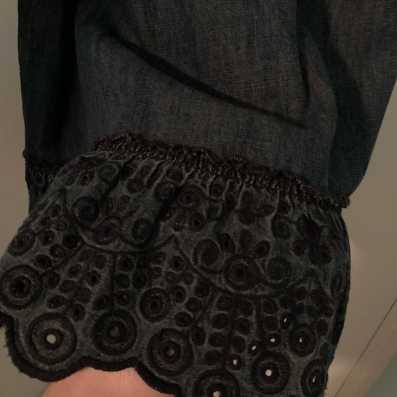 NWT Juicy Couture Vintage Denim Dress – Size 4 – Eyelet Hem & Button Detail - Picture 3 of 4